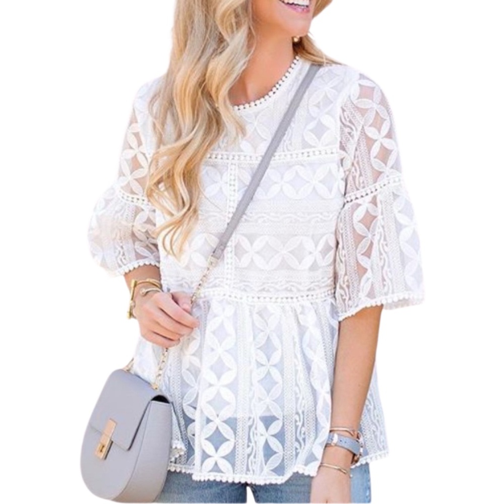 Embroidered Baby Doll Top By Chicwish Summer Lovin' Retro Indie Size Small
NWOT